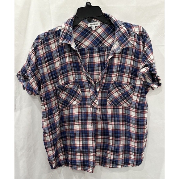 William Rast Blue and Red Plaid Blouse - Picture 11 of 16